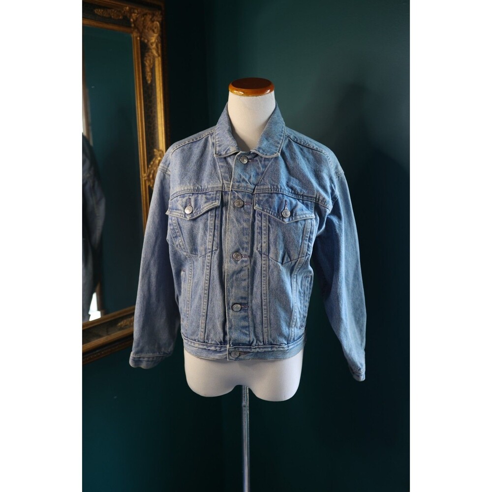 Vintage 90s Y2K GAP Denim Jean Jacket Youth Size XL Trucker Style Grunge 11-12